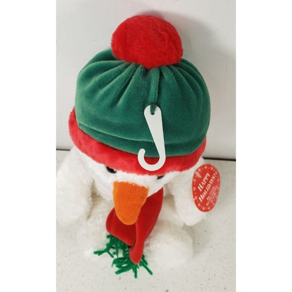 Snowman Plush 14" Green Winter Hat Red Scarf Exclusive Design From AGC Inc - Picture 7 of 12